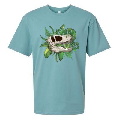 Tropical TRex Dinosaur Skull Sueded Cloud Jersey T-Shirt