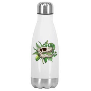 Tropical TRex Dinosaur Skull Stainless Steel Insulated Water Bottle