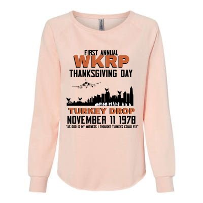 Thanksgiving Turkey Drop Wkrp Womens California Wash Sweatshirt