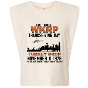 Thanksgiving Turkey Drop Wkrp Garment-Dyed Women's Muscle Tee