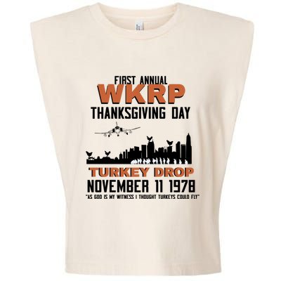 Thanksgiving Turkey Drop Wkrp Garment-Dyed Women's Muscle Tee