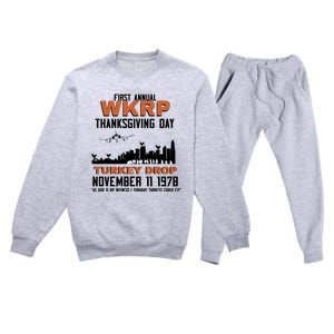 Thanksgiving Turkey Drop Wkrp Premium Crewneck Sweatsuit Set