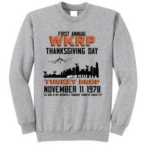 Thanksgiving Turkey Drop Wkrp Tall Sweatshirt