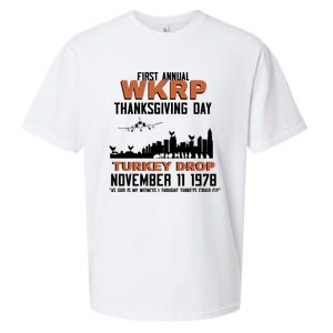 Thanksgiving Turkey Drop Wkrp Sueded Cloud Jersey T-Shirt