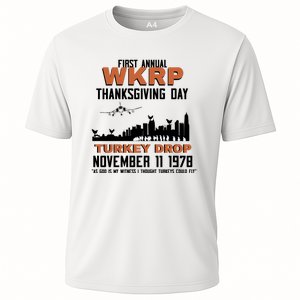 Thanksgiving Turkey Drop Wkrp Cooling Performance Crew T-Shirt