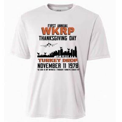 Thanksgiving Turkey Drop Wkrp Cooling Performance Crew T-Shirt