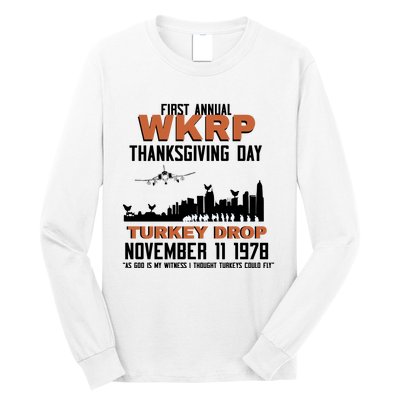 Thanksgiving Turkey Drop Wkrp Long Sleeve Shirt