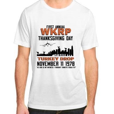 Thanksgiving Turkey Drop Wkrp Adult ChromaSoft Performance T-Shirt