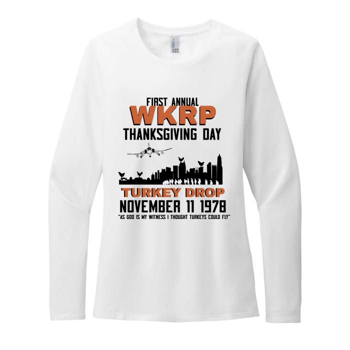 Thanksgiving Turkey Drop Wkrp Womens CVC Long Sleeve Shirt