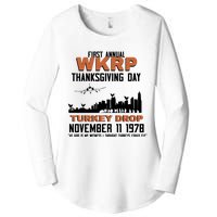 Thanksgiving Turkey Drop Wkrp Women's Perfect Tri Tunic Long Sleeve Shirt