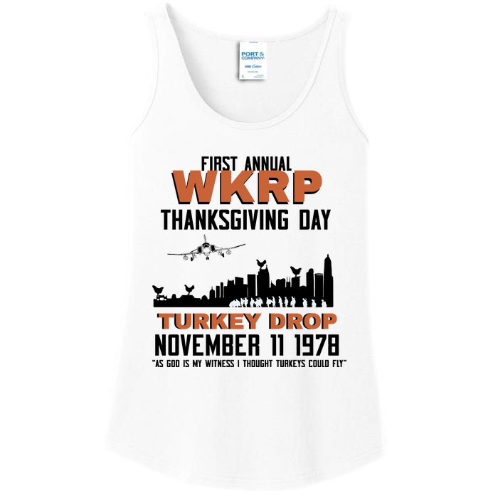 Thanksgiving Turkey Drop Wkrp Ladies Essential Tank