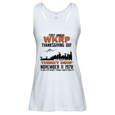 Thanksgiving Turkey Drop Wkrp Ladies Essential Flowy Tank