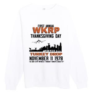 Thanksgiving Turkey Drop Wkrp Premium Crewneck Sweatshirt