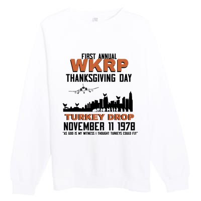 Thanksgiving Turkey Drop Wkrp Premium Crewneck Sweatshirt