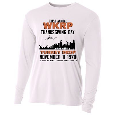 Thanksgiving Turkey Drop Wkrp Cooling Performance Long Sleeve Crew