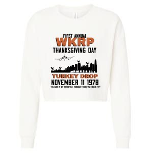 Thanksgiving Turkey Drop Wkrp Cropped Pullover Crew