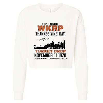 Thanksgiving Turkey Drop Wkrp Cropped Pullover Crew