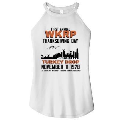 Thanksgiving Turkey Drop Wkrp Women’s Perfect Tri Rocker Tank