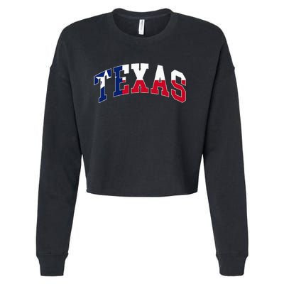 Texas Throwback Design Flag Of Texas Classic Cropped Pullover Crew