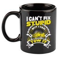 Tow Truck Driver Wrecker I CanT Fix Stupid But I Can Tow It 11oz C Handle Ceramic Mug