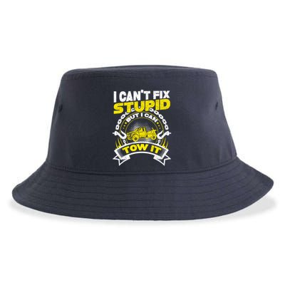 Tow Truck Driver Wrecker I CanT Fix Stupid But I Can Tow It Sustainable Bucket Hat