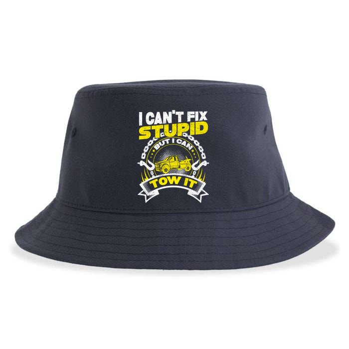 Tow Truck Driver Wrecker I CanT Fix Stupid But I Can Tow It Sustainable Bucket Hat