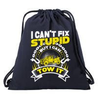 Tow Truck Driver Wrecker I CanT Fix Stupid But I Can Tow It Drawstring Bag