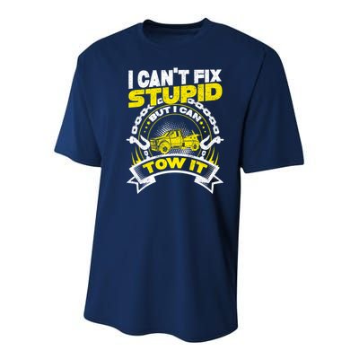 Tow Truck Driver Wrecker I CanT Fix Stupid But I Can Tow It Youth Performance Sprint T-Shirt