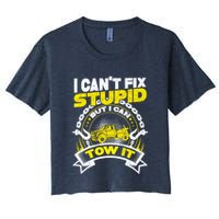 Tow Truck Driver Wrecker I CanT Fix Stupid But I Can Tow It Crop Top