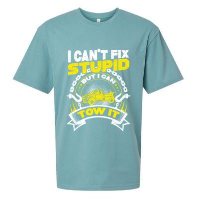 Tow Truck Driver Wrecker I CanT Fix Stupid But I Can Tow It Sueded Cloud Jersey T-Shirt
