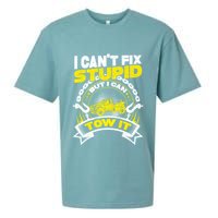 Tow Truck Driver Wrecker I CanT Fix Stupid But I Can Tow It Sueded Cloud Jersey T-Shirt