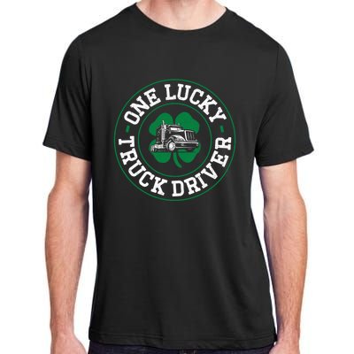 Trucker Truck Driver St Patricks Day Vintage One Lucky Truck Cool Gift Adult ChromaSoft Performance T-Shirt