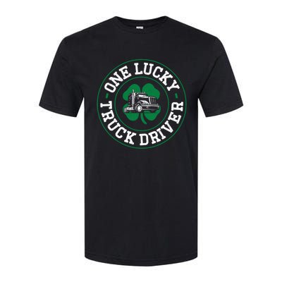 Trucker Truck Driver St Patricks Day Vintage One Lucky Truck Cool Gift Softstyle CVC T-Shirt