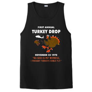 Thanksgiving Turkey Drop As God Is My Witness Turkeys Fly PosiCharge Competitor Tank