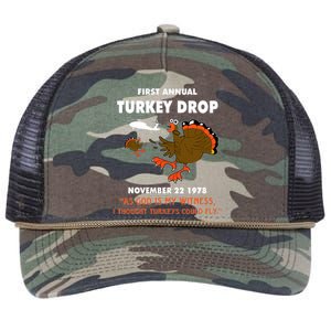 Thanksgiving Turkey Drop As God Is My Witness Turkeys Fly Retro Rope Trucker Hat Cap