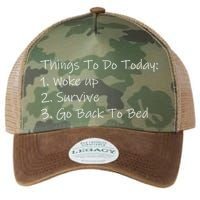 Things To Do Today Wake Up Survive Go Back To Bed Legacy Tie Dye Trucker Hat