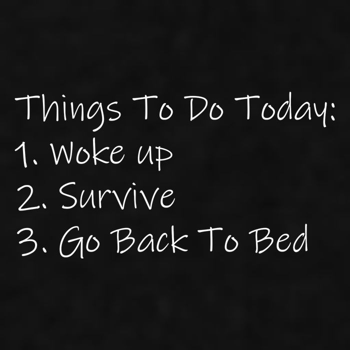 Things To Do Today Wake Up Survive Go Back To Bed Ladies PosiCharge Tri-Blend Wicking Tank