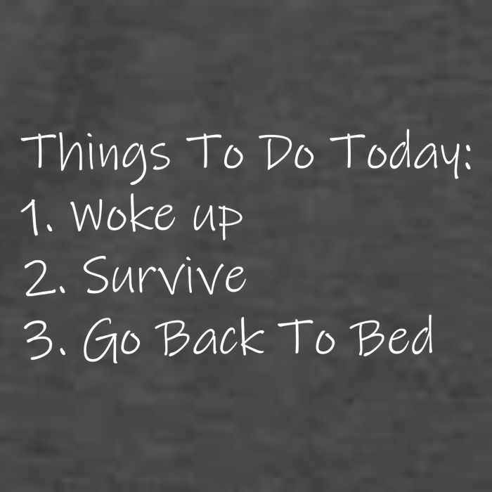 Things To Do Today Wake Up Survive Go Back To Bed Vector Backpack