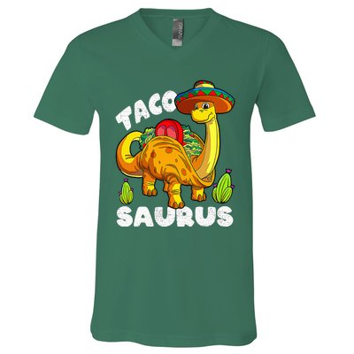 Tacosaurus Taco Dinosaur Funny Dino Cinco De Mayo Mexican V-Neck T-Shirt