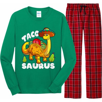 Tacosaurus Taco Dinosaur Funny Dino Cinco De Mayo Mexican Long Sleeve Pajama Set