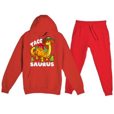 Tacosaurus Taco Dinosaur Funny Dino Cinco De Mayo Mexican Premium Hooded Sweatsuit Set