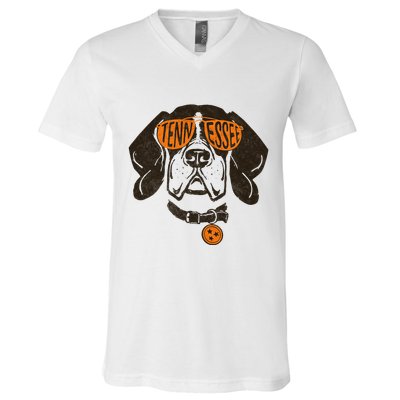 Tennessee Tn Dog State Flag V-Neck T-Shirt