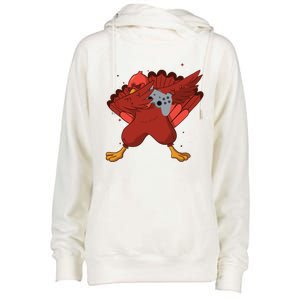 Thanksgiving Turkey Dabbing Video Game Lover Pro Gamer Gift Womens Funnel Neck Pullover Hood