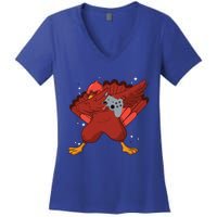 Thanksgiving Turkey Dabbing Video Game Lover Pro Gamer Gift Women's V-Neck T-Shirt