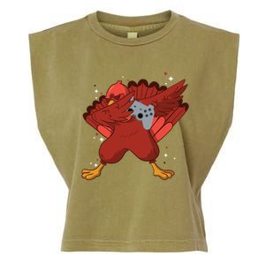 Thanksgiving Turkey Dabbing Video Game Lover Pro Gamer Gift Garment-Dyed Women's Muscle Tee