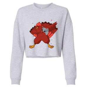 Thanksgiving Turkey Dabbing Video Game Lover Pro Gamer Gift Cropped Pullover Crew