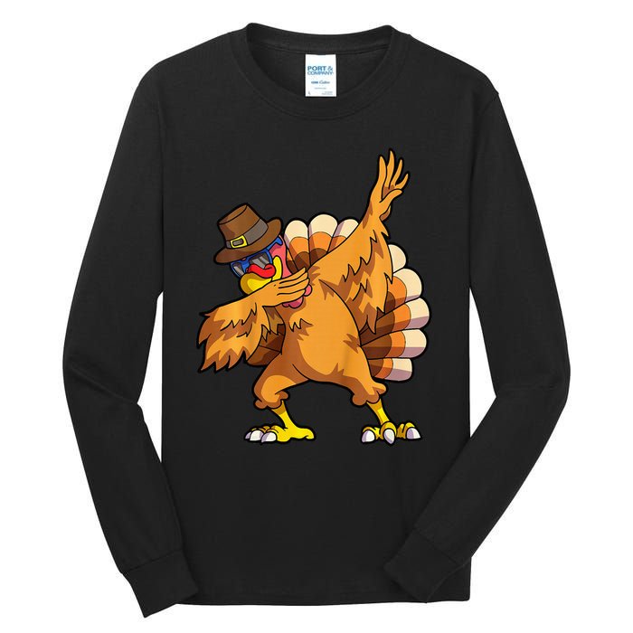 Thanksgiving Turkey Dab Dance Celebration Tall Long Sleeve T-Shirt