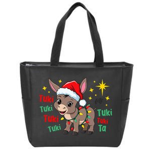 Tuki Tuki Donkey Tis The Season Mexican Spanish Christmas Zip Tote Bag