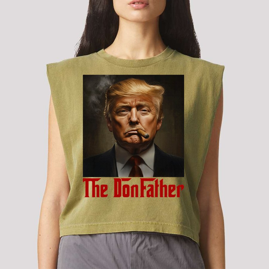 Trump The Donfather Cool American Garment-Dyed Women's Muscle Tee