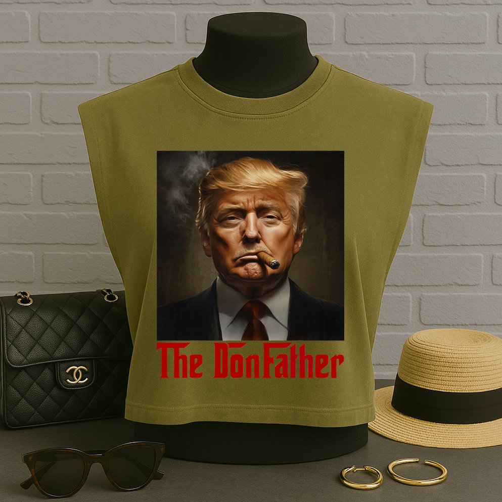 Trump The Donfather Cool American Garment-Dyed Women's Muscle Tee